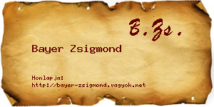 Bayer Zsigmond névjegykártya